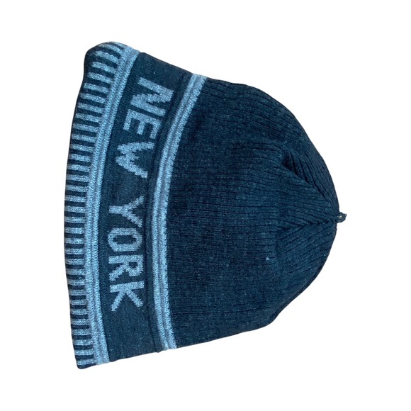 New York NY Knit Beanie Hat Black Gray Embroidered Winter Warm NEW‎ - Picture 3 of 4